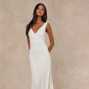 LULUs Passionate Romance Wedding Dress